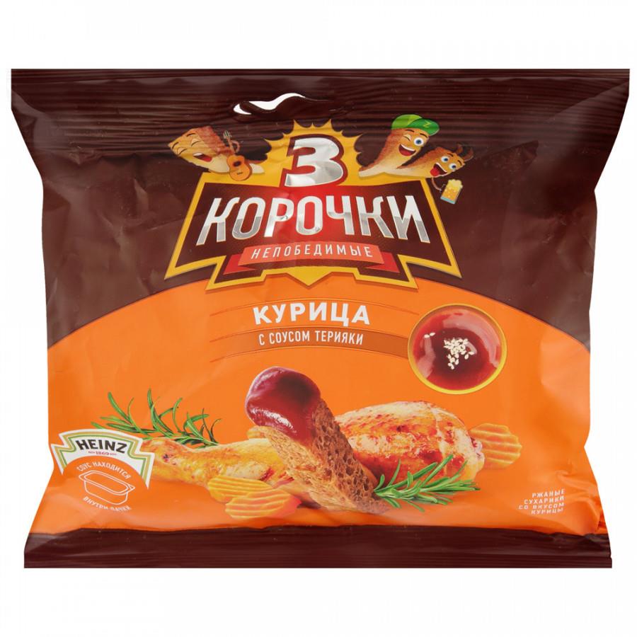 картинка Три корочки КУРОЧКА ТЕРИЯКИ Сухарики  60г.  от нашего магазина