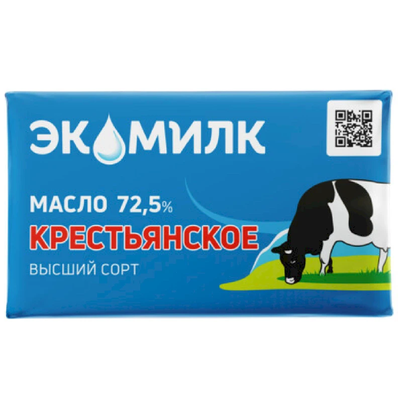 картинка Экомилк Масло 72,5% Крестьянское 160гр от нашего магазина