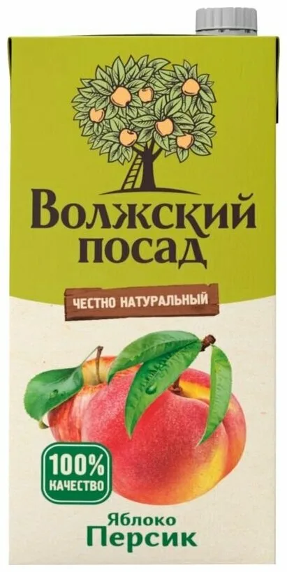 картинка Волжский Посад ЯБЛОКО ПЕРСИК 2 л нектар от нашего магазина