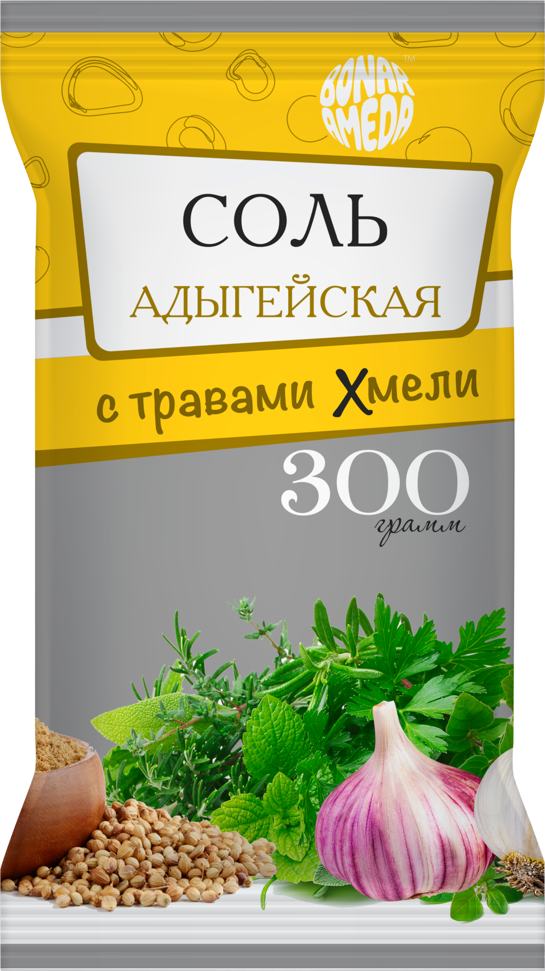 картинка Соль Адыгейская ТРАВЫ ХМЕЛИ 300г БонАрамеда от нашего магазина