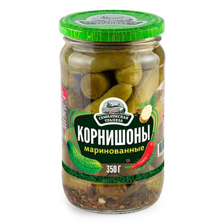 картинка Семилук. трапеза КОРНИШОНЫ огурцы 350гр от нашего магазина