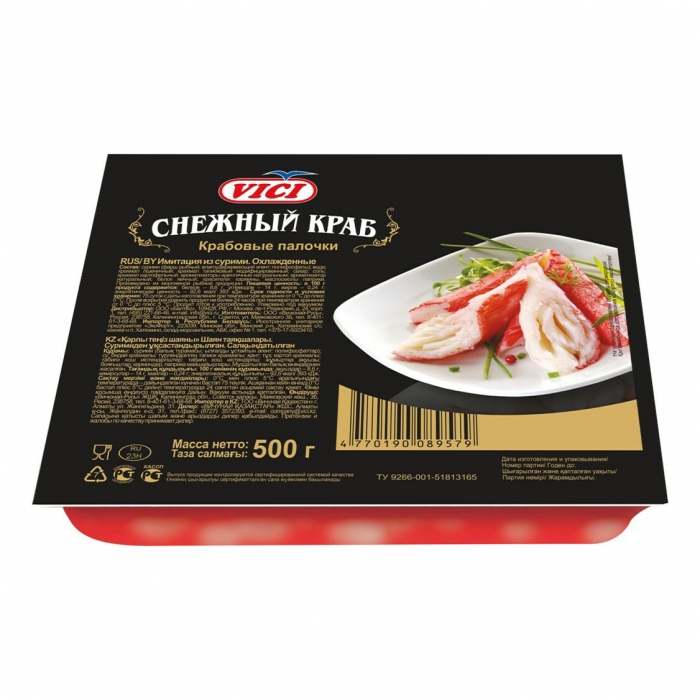 картинка КРАБОВЫЕ 500г  ПАЛОЧКИ снежного краба VICI от нашего магазина