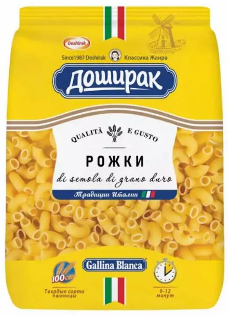 картинка Доширак макароны РОЖКИ 400гр от нашего магазина