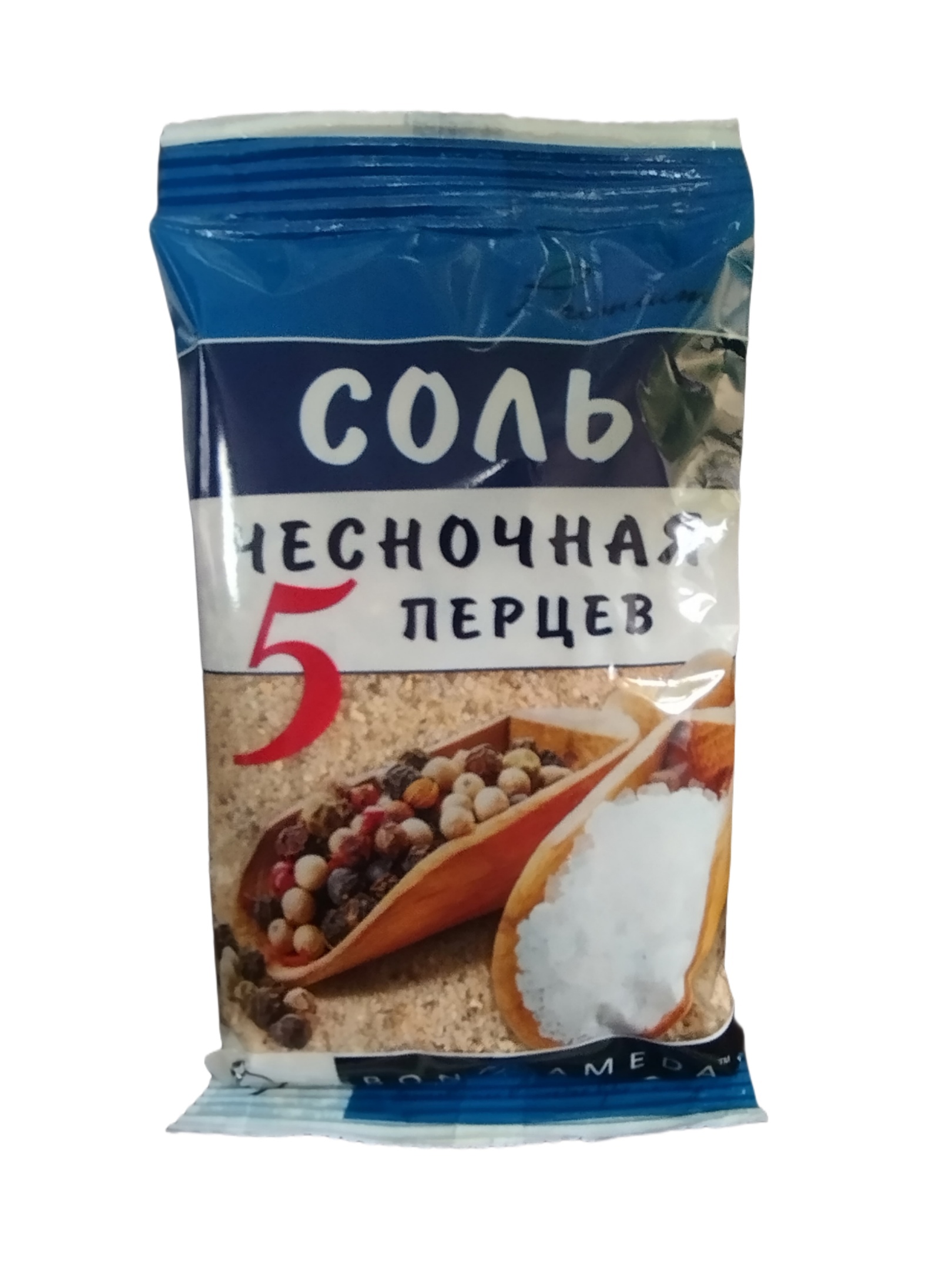 картинка Соль Адыгейская ЧЕСНОЧ 5 перцев 300г. БонАрамеда от нашего магазина