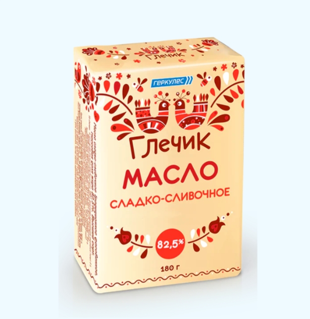 картинка ГЛЕЧИК 82,5% масло сладкосливочное(180г.) от нашего магазина